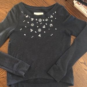 Navy sweatshirt with embellishments